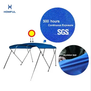 HOMFUL 600D Aluminum 4 Bow Bimini Top Boat Cover Boat Canopy Bimini Tops For Boats