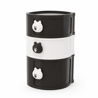Boîte à mouchoirs murale sans perçage, 3 niveaux, en ABS, grande capacité, organisateur de rangement de salle de bain, empilable, compartiment dissimulé, bouton en forme d'ours