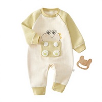 Combinaison Bébé Hiver Épaisse et Chaude à Manches Longues, Doublée Polaire, en Polyester, Tissu Velours, Fermeture Pull-Over