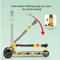 Trottinette pliable pour enfants Istaride à 3 roues avec cadre en acier, roues lumineuses, pneus en PU réglables en hauteur, certifiée CE pour garçons et filles