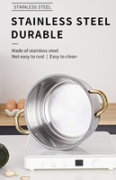 LOVFE Ensemble de 10 casseroles en acier inoxydable avec couvercles en verre - Ustensiles de cuisson à induction pour la cuisine - Marmites à soupe à double poignée
