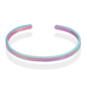 Bracciale a Polsino Personalizzato in Acciaio Inox Placcato Oro 14K con Incisione 'Be the Change' <span class=keywords><strong>da</strong></span> LOYALTY, 4MM 6MM 8MM - Product Image 3