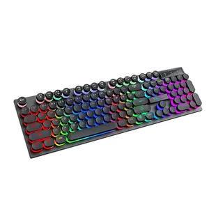 Rainbow Backlight Usb 104 keys Gaming Keyboard T80 Waterproof OEM Computer Punk Buttons wired light led Keyboard