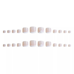 Uñas postizas de cobertura completa de color blanco al por mayor, uñas artificiales de primavera de colores vibrantes, uñas de color sólido. - Product Image 4