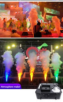 Machine à brouillard à colonne d'air thermostatique couleur LED DMX 512 Wedding Bar Performance Stage 1500W Machine à fumée