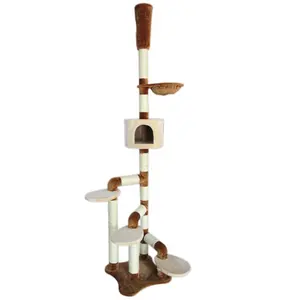 Cat Climbing Tree Tower mit Condo Scratching Sisal Rope Post Spring plattform zur Decke