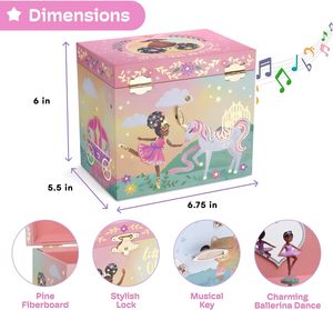 Caja <span class=keywords><strong>de</strong></span> Música y Joyero Jakos para Niñas, 2 Cajones, Diseño Lindo <span class=keywords><strong>de</strong></span> Pequeña Reina Bailarina, <span class=keywords><strong>Lago</strong></span> <span class=keywords><strong>de</strong></span> <span class=keywords><strong>los</strong></span> <span class=keywords><strong>Cisnes</strong></span>, Rosa, 6.75x5.25x6 Pulgadas - Product Image 2