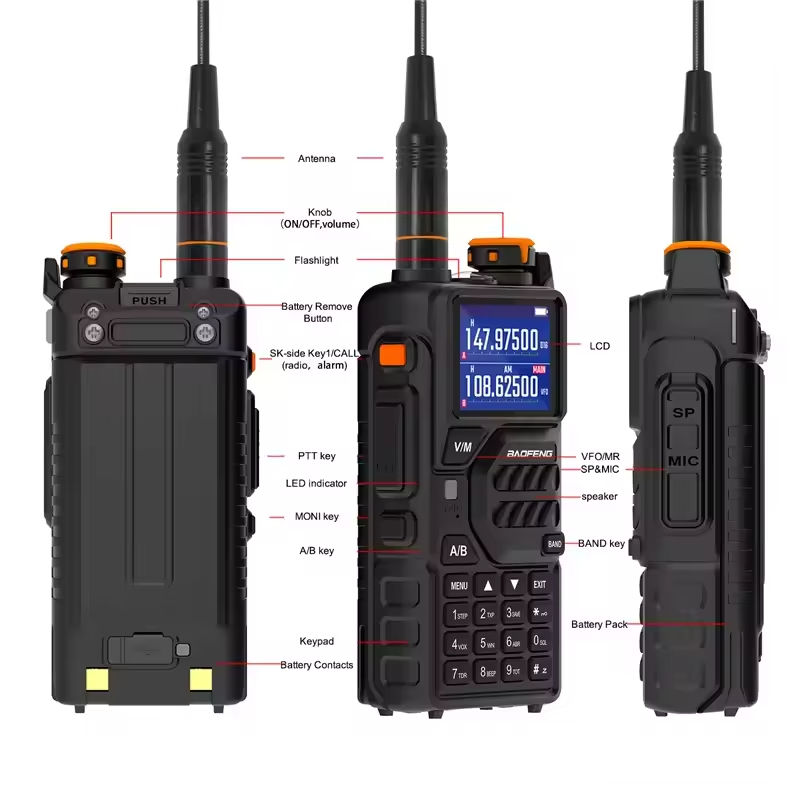 2pz 8w Radio 2 Vías Walkie Talkie Uhf Vhf Fm 2800mah | Cuotas sin interés