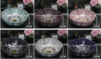 Lavabos de Cerámica con Forma de Flores en Oferta, Lavabo de Porcelana Estilo Rústico para Baño, Lavabo Sobre Encimera