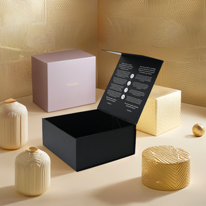 Biểu tượng tùy chỉnh hộp quà tặng sang trọng màu đen cứng nhắc bao bì các tông với đóng cửa từ nhà máy bán buôn cho dập tùy chỉnh thiết kế - Product Image 4