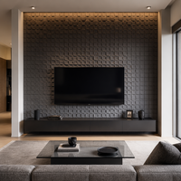 Panneau en pierre souple pliable - Design moderne écologique et imperméable pour murs de fond de télévision à la maison - Découpé sur mesure