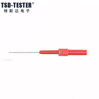 Aiguille de perçage d'isolation Multimètre non destructif Sonde de test 1mm RedBlack 30Vac-60Vdc/Max.10A Pointe longue et pointue en acier inoxydable