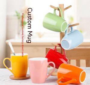 Tazza a tamburo color caramella tazza da caffè coreana tazza da acqua per ufficio lettering logo personalizzato tazza moderna in ceramica minimalista - Product Image 4