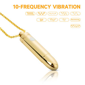 เครื่องสั่นรูปทรงกระสุนสีทองสุดหรู พร้อมสายรัดแบบดิลโด้ นวดหน้า สร้อยคอ บรรจุภัณฑ์ของขวัญ ของเล่นเซ็กส์ขนาดเล็กสำหรับผู้หญิง - Product Image 3