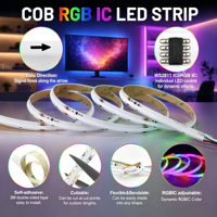 Bande LED COB RGBCW IC 840 LED/m DC24V 10mm, couleur de rêve intelligente, haute densité, flexible, dynamique, adressable WS2811 pour la décoration