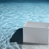 Baignoire autoportante moderne en acrylique blanc, conforme aux normes CE, gain de place, pour salle de bain d'appartement