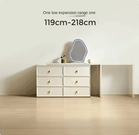 Meuble de chambre à coucher, table de toilette avec miroir LED pour femme, table de toilette moderne minimaliste de luxe