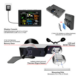 Nouveau produit 2025 Station météo Wifi 8 en 1 Surveillance à distance solaire Température Humidité Vitesse du vent Pluie UV 8 Anémomètre - Product Image 2