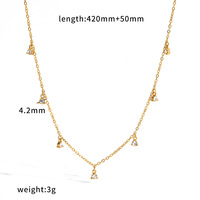 Kalung tren beragam gaya berlapis emas 18K, liontin hati zircon bulat, baja tahan karat pasokan grosir