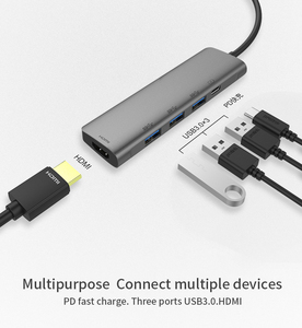 Hub USB 3.0 Type-C 5-8 cổng, cáp nối dài 200MM, siêu mỏng, di động, bộ chia cổng, đế đỡ laptop, dock, hợp kim nhôm, hàng có sẵn - Product Image 4