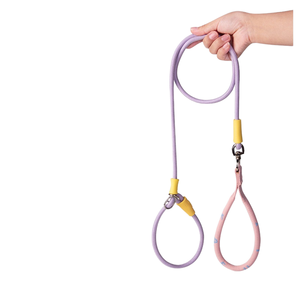 Nouvelle laisse <span class=keywords><strong>pour</strong></span> animaux de compagnie à motif <span class=keywords><strong>solide</strong></span> <span class=keywords><strong>pour</strong></span> chiens lanière en Polyester anti-casse avec poignée rembourrée et décor de ruban fournitures <span class=keywords><strong>pour</strong></span> animaux de compagnie - Product Image 1