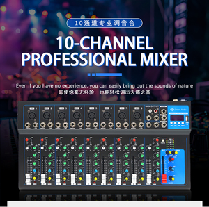 Console <span class=keywords><strong>de</strong></span> <span class=keywords><strong>mixage</strong></span> DJ portable GAX-UF10 à 10 canaux avec interface USB <span class=keywords><strong>pour</strong></span> les performances - Product Image 5