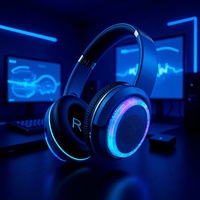 Électronique Tendance Nouvelle Arrivée BT880 Casque sans fil supra-auriculaire Bluetooth 5.0 avec éclairage RGB Son Stéréo Annulation Active du Bruit