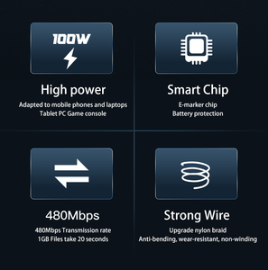 यूएसबी केबल फास्ट चार्जिंग प्रकार सी से सी डेटा केबल चार्जर 100 मोबाइल फोन के लिए वायर्ड ब्रेडेड केबल - Product Image 4