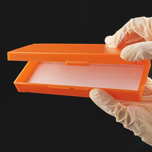 <b>Plastic</b> Histology Microscope <b>Slide</b> Box 25 50 Place Storage Container Lab Supply - Product Image 1