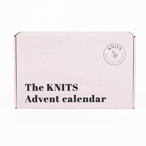 Caja de Regalo Pequeña de Cartón Corrugado Rosa con Impresión Personalizada, con Forro Interior y Separador para Calendario de Adviento - Product Image 6