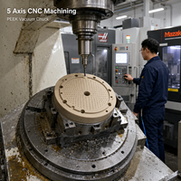 Composants de ventouse à vide PEEK usinés CNC pour équipement semi-conducteur, sur mesure OEM