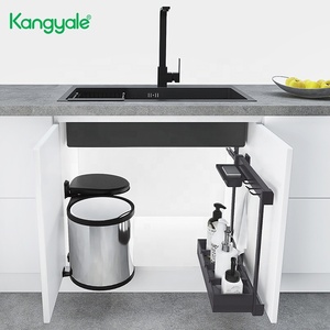 Modern Hot Sale <strong>Kitchen</strong> Cabinet <strong>Accessories</strong> Pull Out Shelves Under Sink Basket Base Cabinet <strong>Grey</strong> Side Pull Basket - Product Image 5
