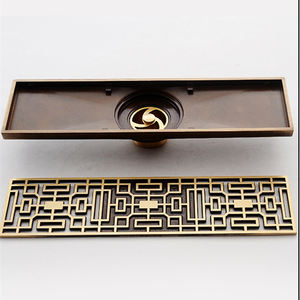 אמבטיה מוברש משטח ארוך רצפת מקלחת ערוץ מייבש, ארוך רצפת ניקוז מסננת A60 נירוסטה 304 אופקי מודרני - Product Image 2