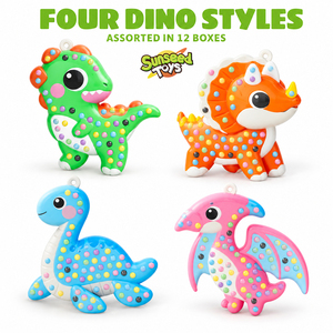 Sunseed <span class=keywords><strong>Kids</strong></span> Dinosaur Educatief DIY Kralenpennenset Creatieve knutselset 4 dinosaurusontwerpen Koelkastmagneten Tasbedels Cadeau voor - Product Image 3