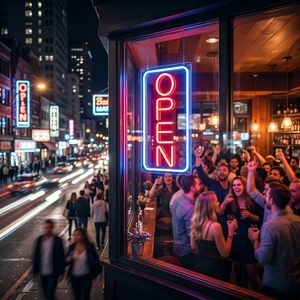 Open Neon <b>Light</b> <b>Sign</b> USB Powered Dimmable Acrylic LED Neon <b>Sign</b> Hanging Open Signage for Coffee Shop Bakery Salon - Product Image 5