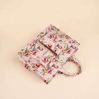 Sac fourre-tout en toile artisanal à motif floral botanique, imprimé illustration vintage, sac à main pour femme, fabrication artisanale