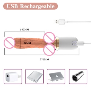 Automatische Teleskop kanonen maschine Einst eck barer Saugnapf Weicher vibrierender Penis mit drahtloser Fernbedienung - Product Image 2