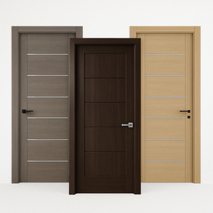 Porte intérieure moderne en MDF plaqué bois, finition PVC imperméable, porte en mélamine pour salon - Product Image 1