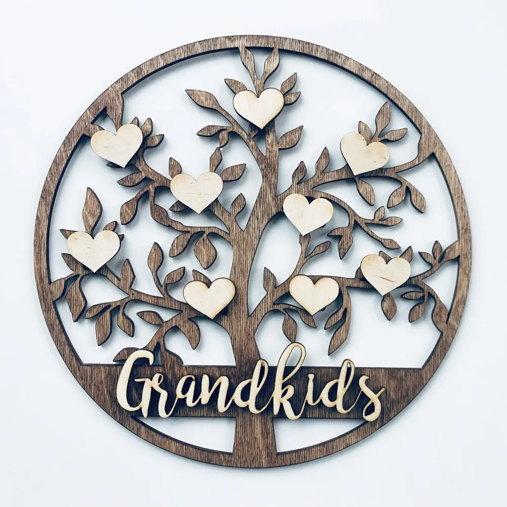 Grandkids Christmas Birthday Mother's Day Gift Family Tree Sign Hanging Grandparent Personalized Grandma Nana Mom Gift Idea
