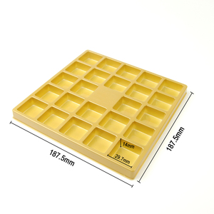 カスタム24区画ゴールドPSプラスチック製正方形食品グレードブリスターコンテナ（チョコレート用インサートトレイ） - Product Image 2