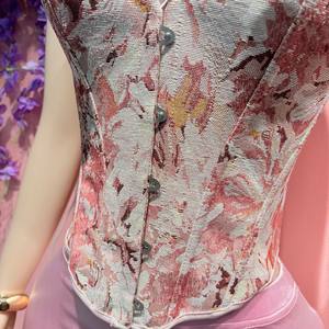 Haut <span class=keywords><strong>corset</strong></span> vintage artistique, bustier structuré avec baleines pour un effet liftant et sculptant + Pantalon court extensible - Product Image 2