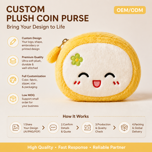 Monedero de Peluche Personalizado con Diseño de Monedas, Llavero de Peluche Suave Personalizado - Product Image 2
