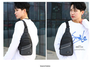 Bolsos Cruzados de Moda 2025, Gran Capacidad, Color Puro, Estilo Simple, Bolso de Pecho para Negocios, Impermeable, para Hombre - Product Image 4