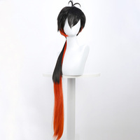 Wig Biru Dongker Grosir untuk Cosplay Anime 2 Warna dengan Kepang, Kuncir Kuda, dan Poni dari Vendor