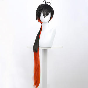 Perruque bleu marine pour Venti Genshin Impact 2 tons Anime <span class=keywords><strong>Cosplay</strong></span> perruques avec tresses queue de cheval frange vendeur - Product Image 2