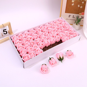 Rosas de Espuma de 7 CM al por Mayor de Fábrica, Hechas <span class=keywords><strong>a</strong></span> Mano, 50 Unidades/Caja, <span class=keywords><strong>Flores</strong></span> Artificiales de 3 Capas, Rosas Decorativas Económicas para el Hogar y Bodas - Product Image 4