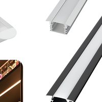 Profilé LED en aluminium encastré pour éclairage de meuble et d'étagère