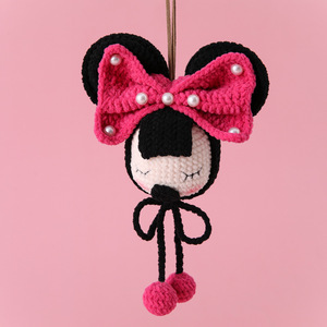 Décoration de voiture de Noël en forme de feuille de laine douce et mignonne de style coréen avec Minnie pour le salon, la fête des pères et le Nouvel An - Product Image 3