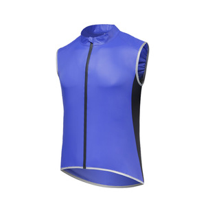 Hot Sale Solid Color Unisex Neon <b>Stand</b> Collar Full Zip Sleeveless Vest With Arc Hem for Outdoor <b>Cycling</b> Fitness Night Riding - Product Image 5