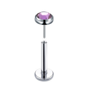 Joyería para <span class=keywords><strong>Piercing</strong></span>, Pendientes de Titanio con Bisel de Cuarzo para <span class=keywords><strong>Piercing</strong></span> Rook, Joyería Corporal de Titanio sin Rosca, <span class=keywords><strong>Piercing</strong></span> de Nariz, Biocompatibilidad - Product Image 4